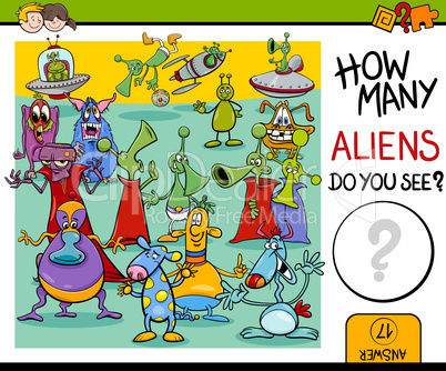 counting aliens task for kids