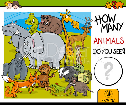 counting animals educational task