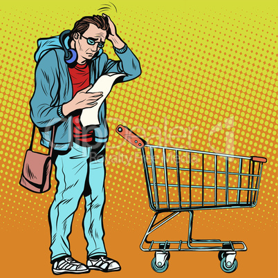 The buyer with a grocery cart