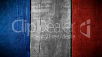 French flag on wood