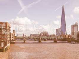 River Thames in London vintage