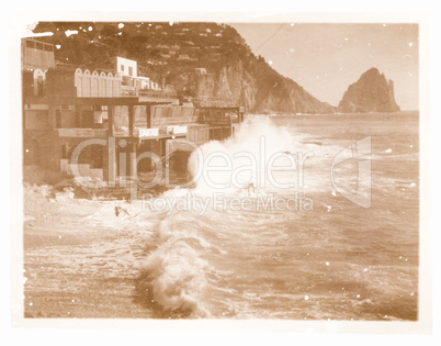 Old photo of Capri, Naples, Ital vintage