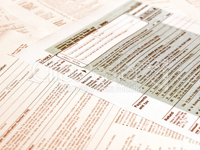 Tax forms vintage