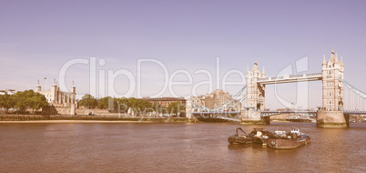 Retro looking Tower Bridge in London