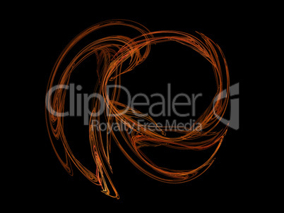 image of one Digital Fractal on Black Color