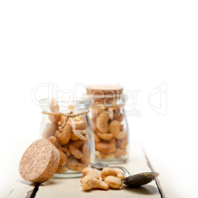 cashew nuts on a glass jar