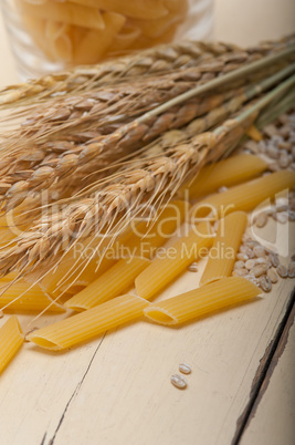 Italian pasta penne with wheat