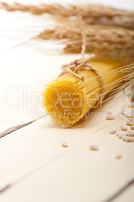 organic Raw italian pasta and durum wheat