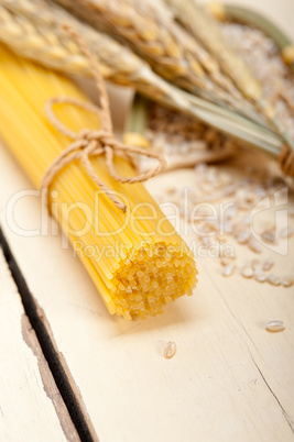 organic Raw italian pasta and durum wheat