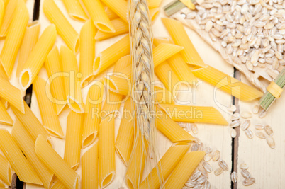 Italian pasta penne with wheat