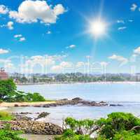 views of the port city on the ocean (Galle Sri Lanka)