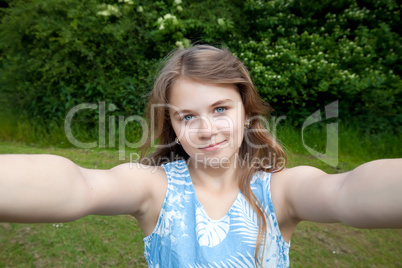 girl taking a selfie picture