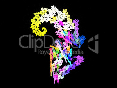 image of one Digital Fractal on Black Color image of one Digital Fractal on Black Color