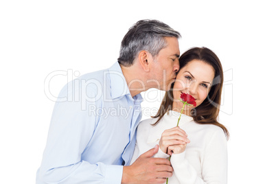 Lovely couple holding flower