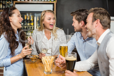 Friends talking around the table