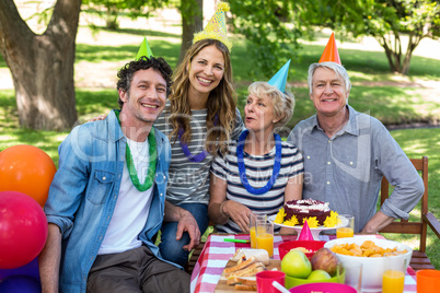 Happy family celebrating a birthday