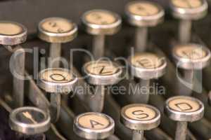 old fashioned typewriter keys
