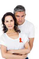 Couple supporting aids awareness together