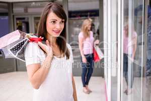 Woman window shopping outside a shop