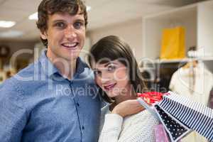 Portrait of couple in mall