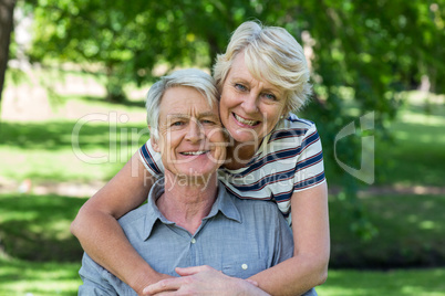 Senior couple embracing