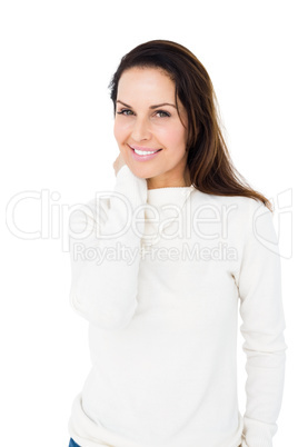 Smiling woman posing naturally