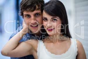 Portrait of couple in mall