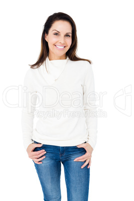 Smiling woman posing naturally