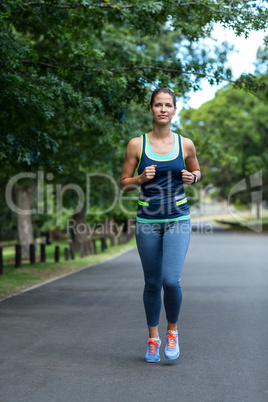 Marathon female athlete running