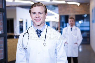 Doctor smiling in hospital