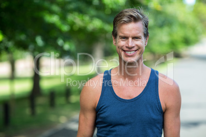 Sportsman posing in front of the camera