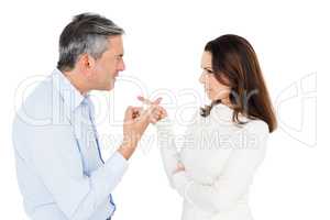 Angry couple arguing