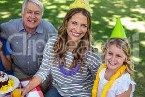 Happy family celebrating a birthday