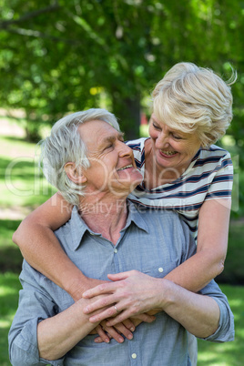 Senior couple embracing