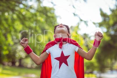 Little boy dressed as superman
