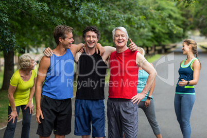 Marathon male athletes posing