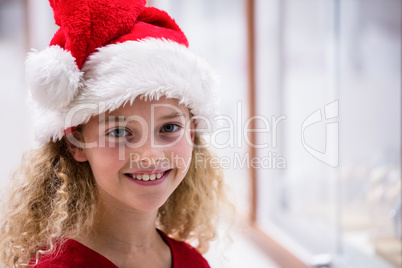 Portrait of a girl in Christmas attire