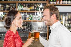 Couple smiling at each other