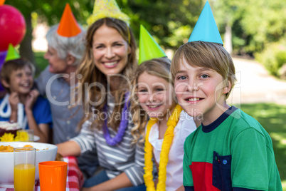 Happy family celebrating a birthday