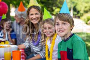 Happy family celebrating a birthday