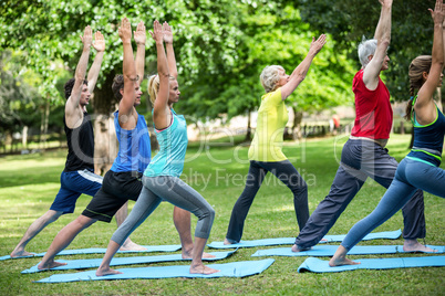 Fitness class stretching