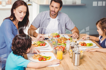 Family having lunch