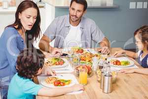 Family having lunch