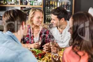 Friends drinking white wine