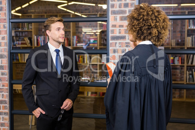 Lawyer interacting with businessman