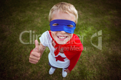 Little boy dressed as superman