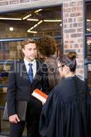 Lawyer interacting with businessman