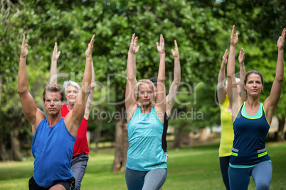 Fitness class stretching