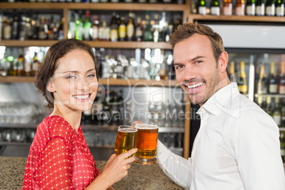 Couple smiling at camera