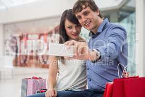 Happy couple taking a selfie